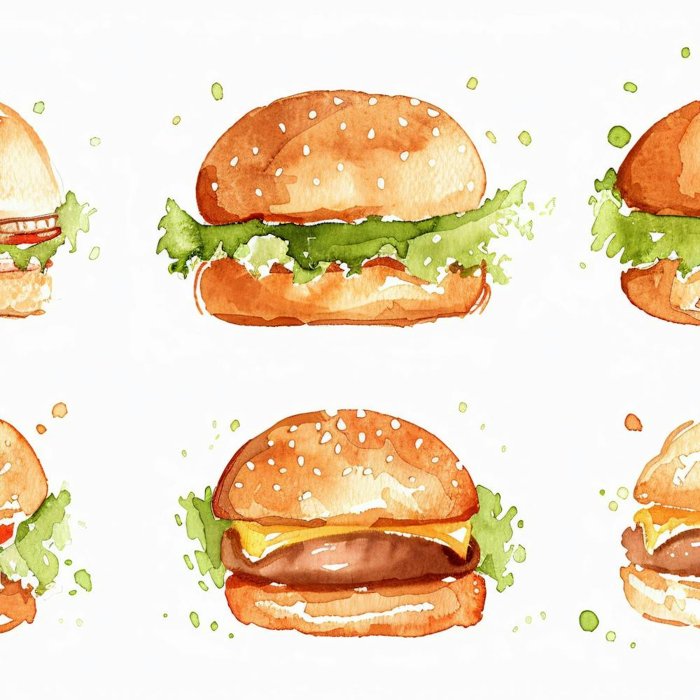 Watercolor Burgers