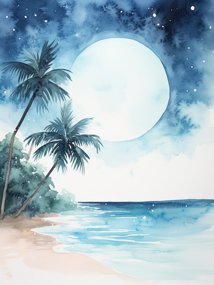 Watercolour Of White Beach   Boracay Philippines 2