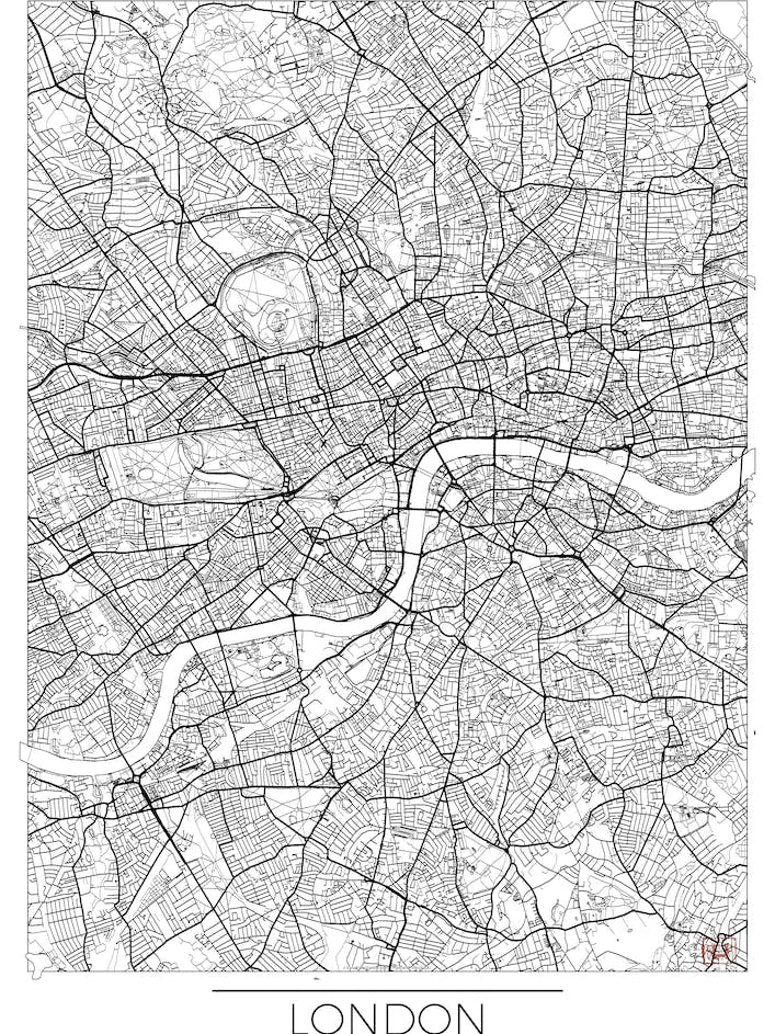 London Map Minimal Line