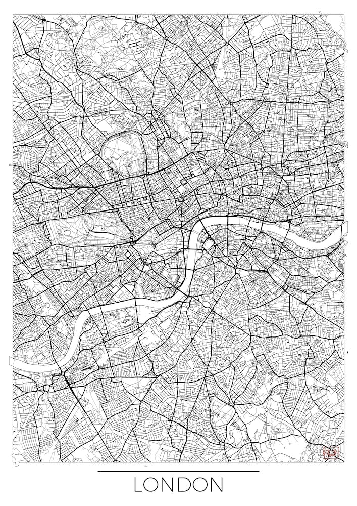 London Map Minimal Line