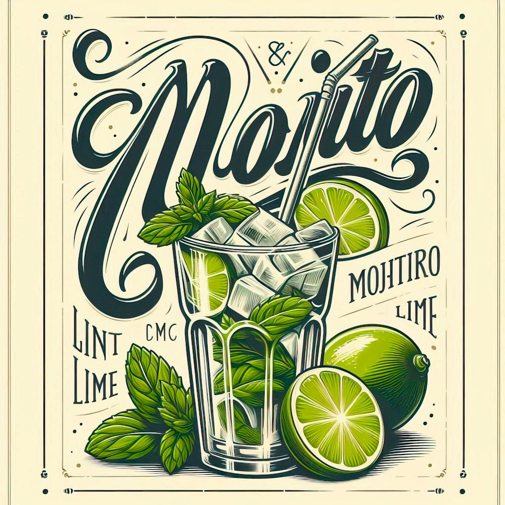 Affiche Mojito Vintage Titre Mojito 1