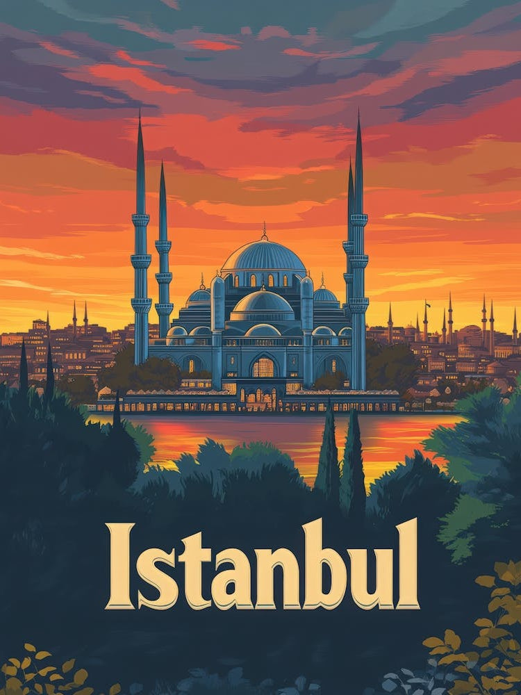 Aihrgdesign A Retro Travel Poster For Istanbul Featuring The 4