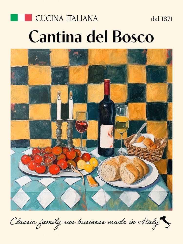 Cantina Del Bosco Trattoria Italienisches Poster Essen Küche