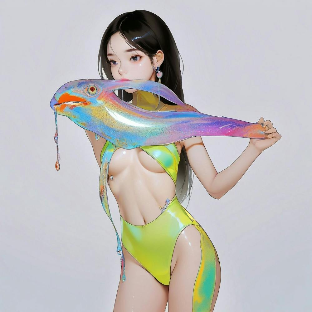 Chinese Girl With Fish