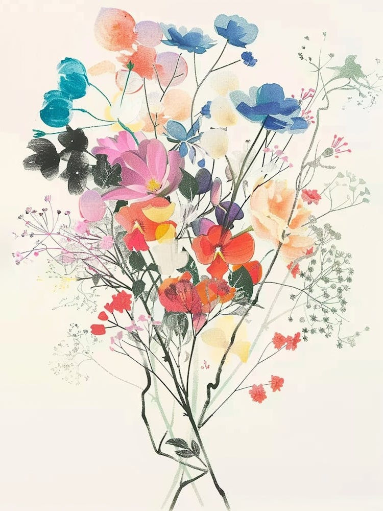 Gypsophila 2 Collage Flower Bouquet