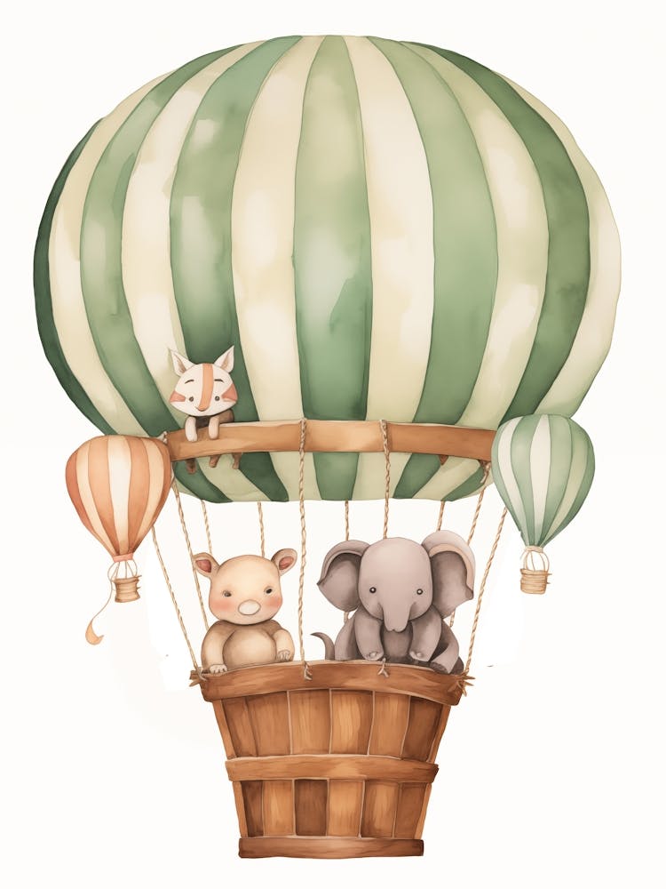 Green Hot Air Balloon