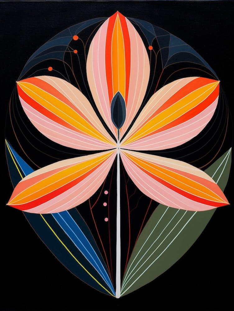 Bird Of Paradise 4 Hilma Af Klint Inspired Flower Illustration