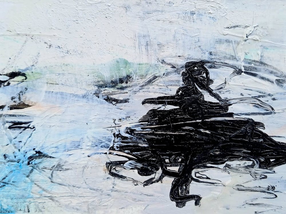 Abstract Painting Contrast Black and White