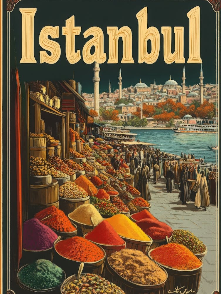 Aihrgdesign A Mid Century Modern Travel Poster For Istanbul 3