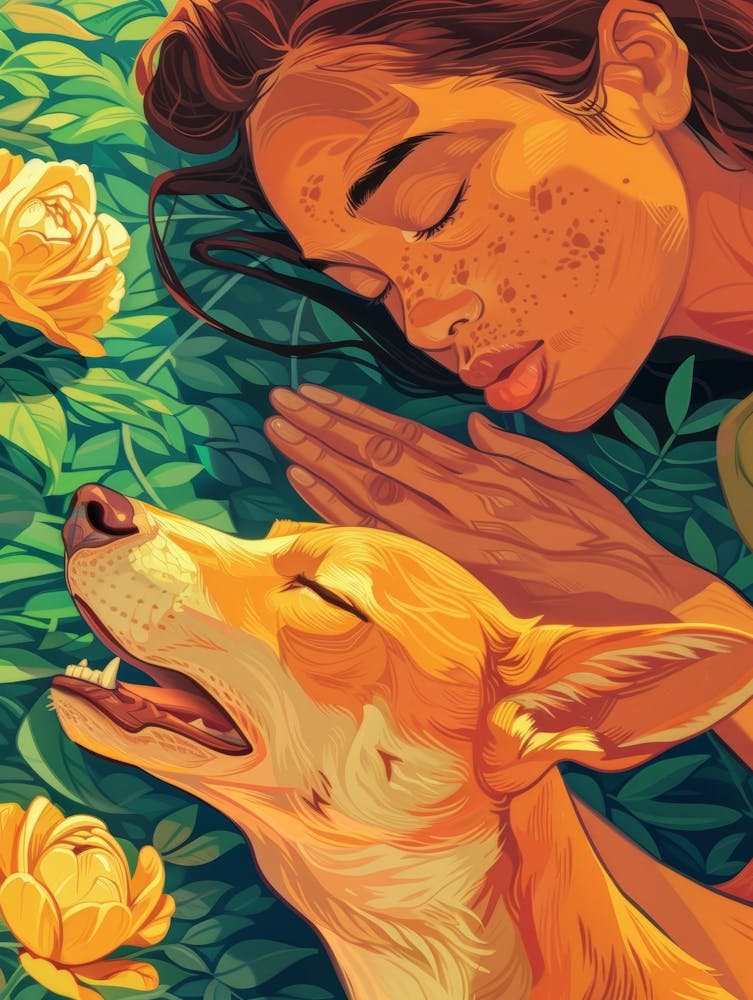 Girl And Her Dog