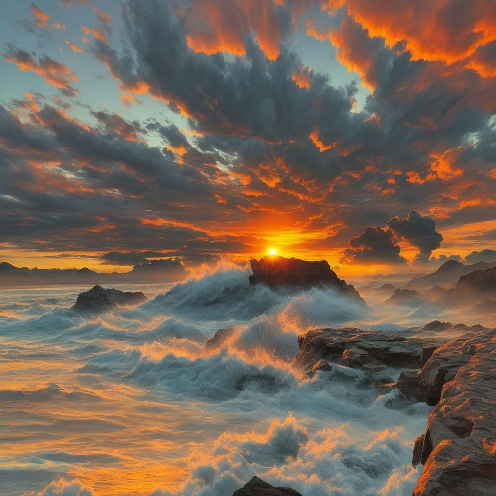 Sunset Over The Ocean