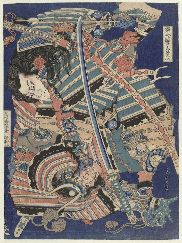 Vechtende Helden, Katsushika Hokusai