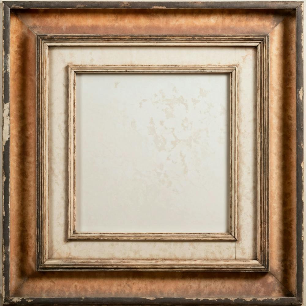 Artistic Design Encased Within A Vintage Textured Cardboard Frame Showcasing The Worn Patina The G (1)