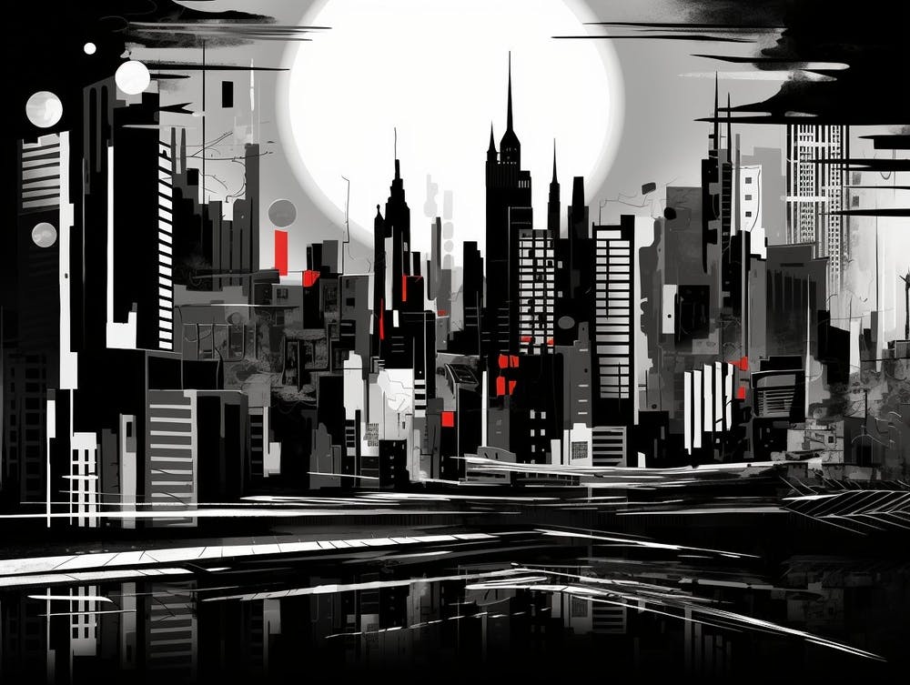 Cityscape Abstract Black And White 1