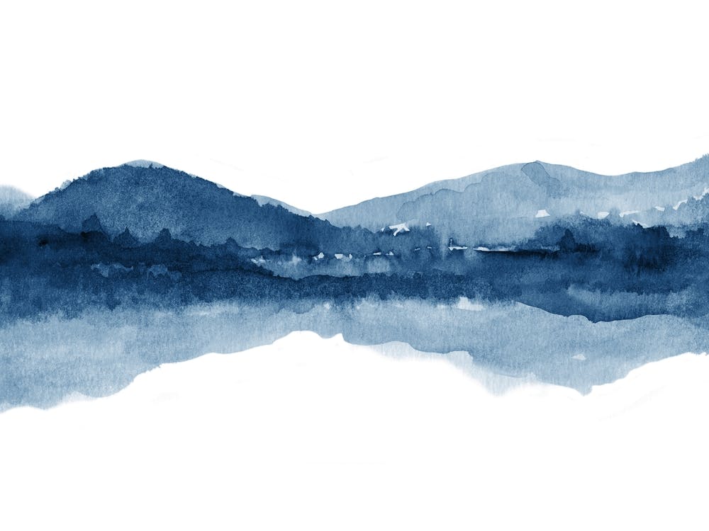 Watercolor Landscape 2 Blue