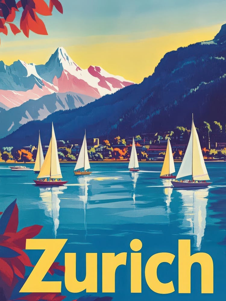 Aihrgdesign A 1970s Inspired Travel Poster For Zurich 2