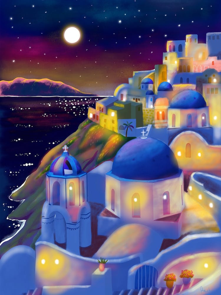 Greece, Santorini By Night Travel