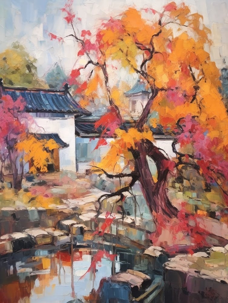 Autumn Gardens Painting Lan Su Chinese Garden Usa 3