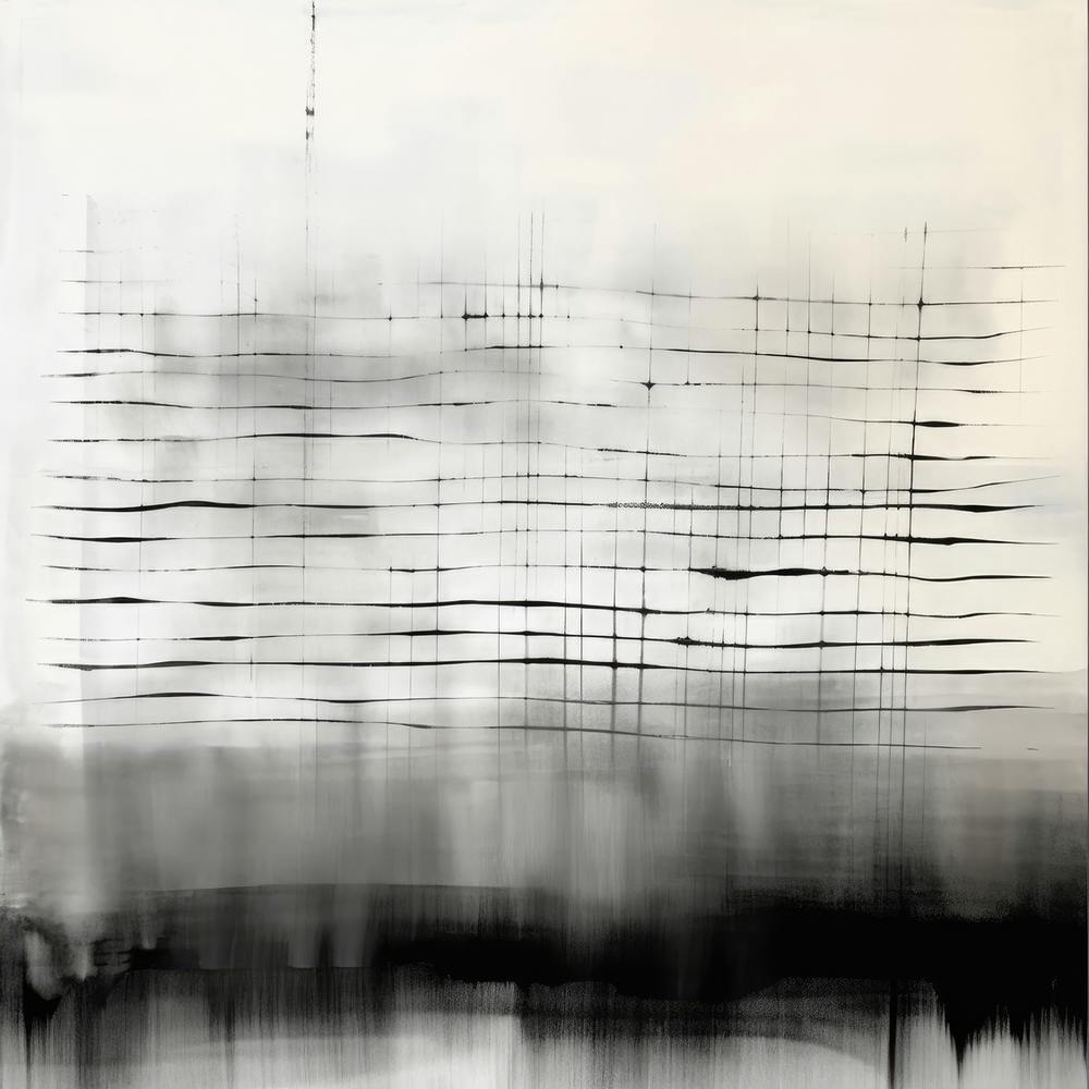 Minimalist Black and White Abstract First Discovered 1