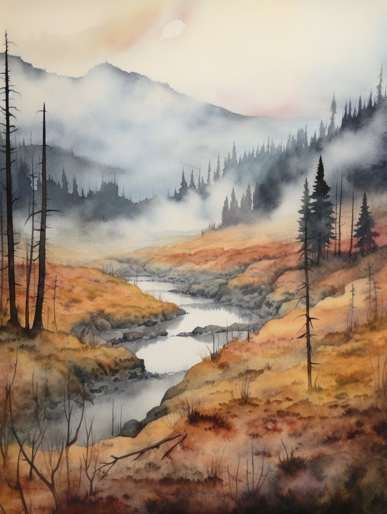 Autumn Forest Landscape Yellowstone National Park