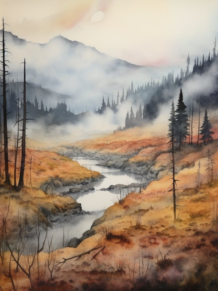 Autumn Forest Landscape Yellowstone National Park