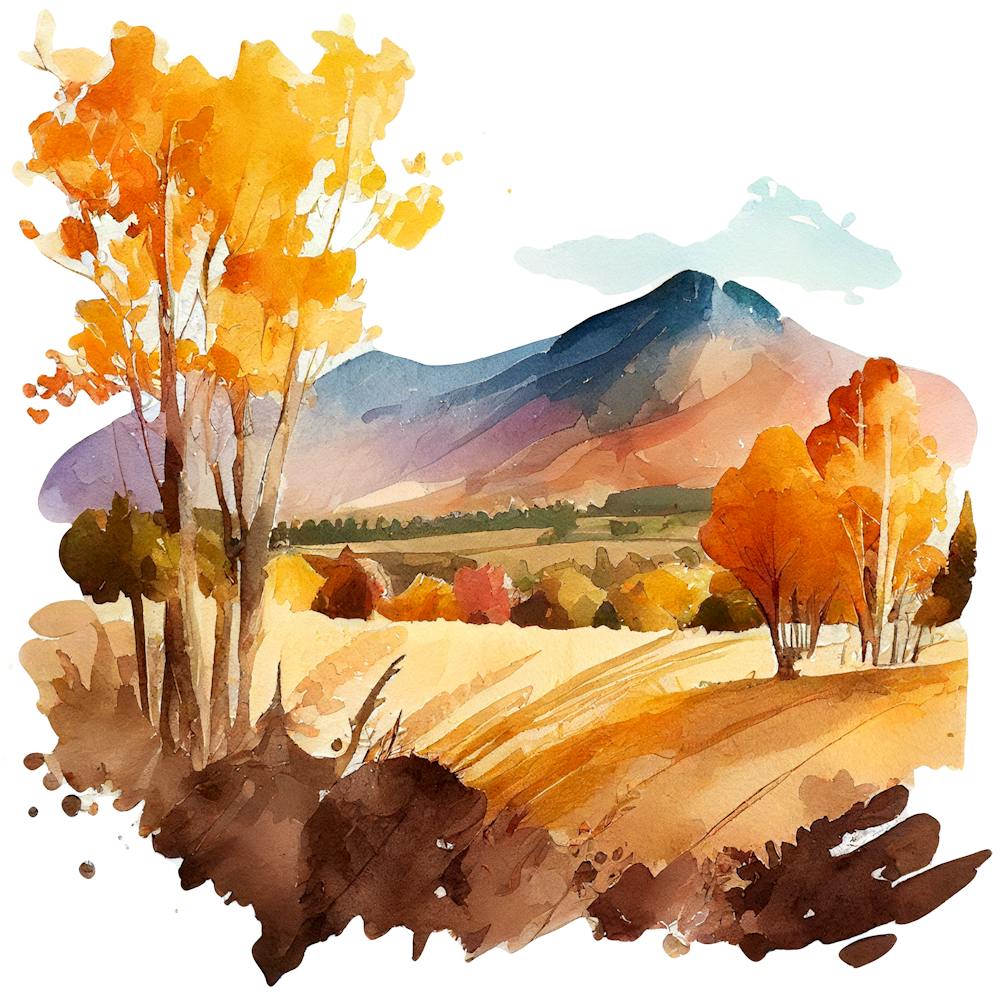 Watercolor Autumn Landscape 58
