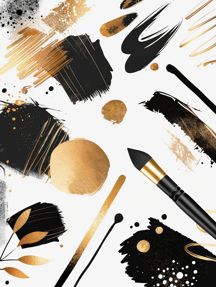 Gold Brush Strokes 3