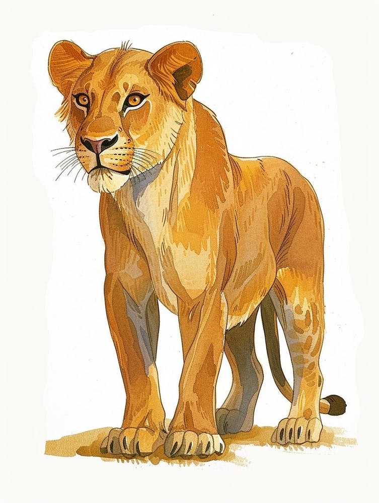 Barbary Lioness On The Prowl Clipart 2