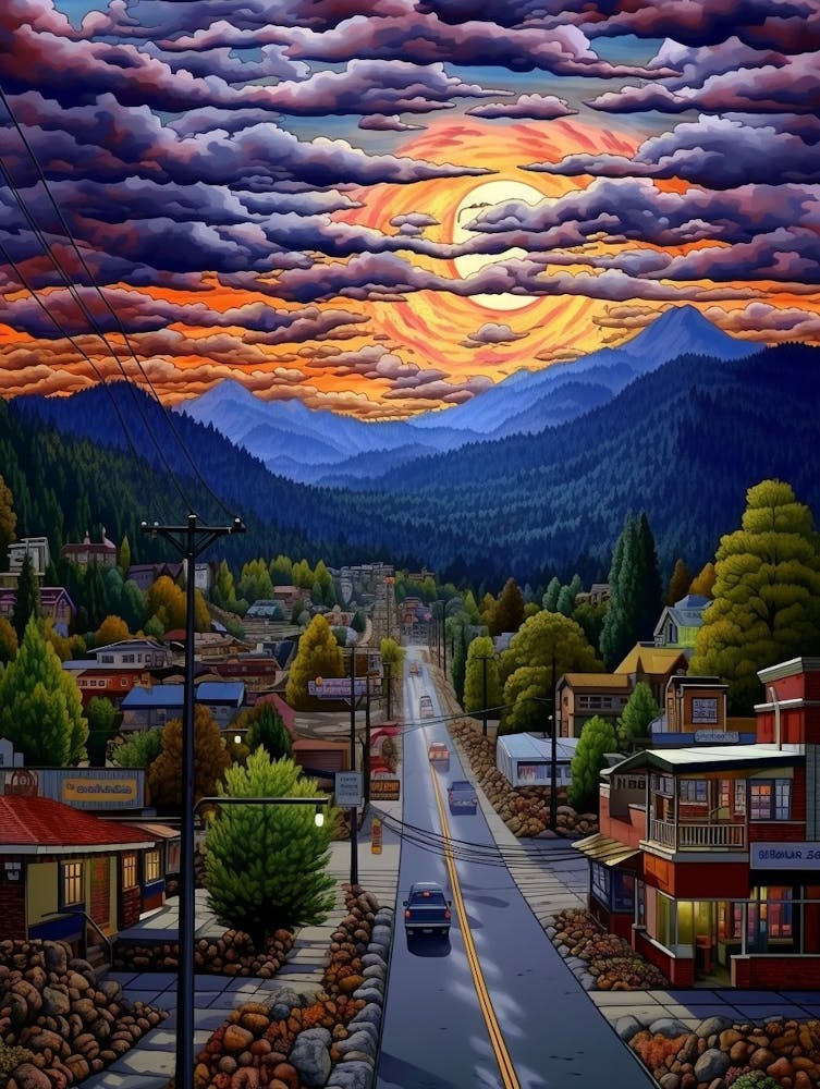 Ellensburg Washington Retro Pop Art 8