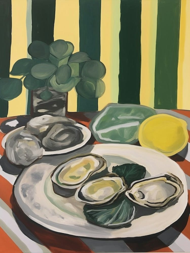 Oysters 4 Italian Still Life Painting