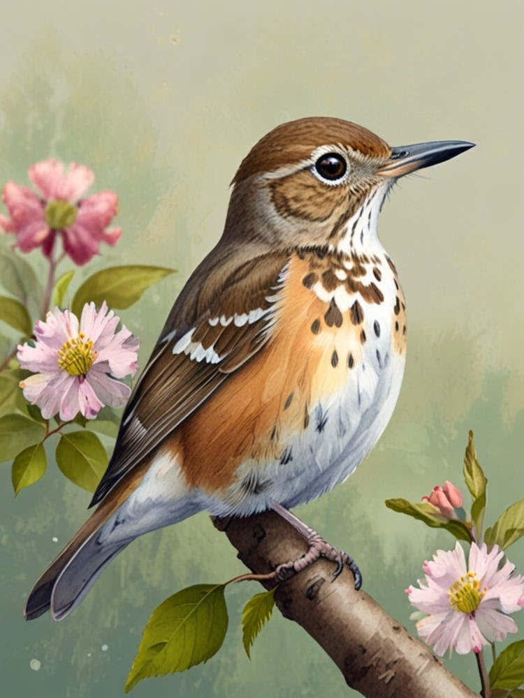 Bird Perched On A Branch 4