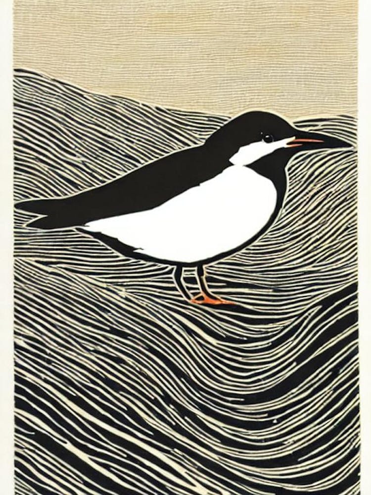 Common Tern Linocut Bird