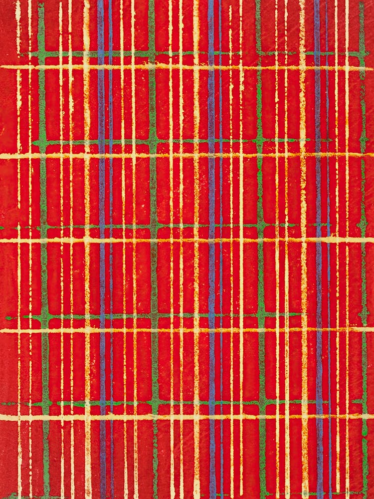 Vintage Ukiyo-e Woodblock Print Of Japanese Textile, Shima Shima, Furuya Korin (276)