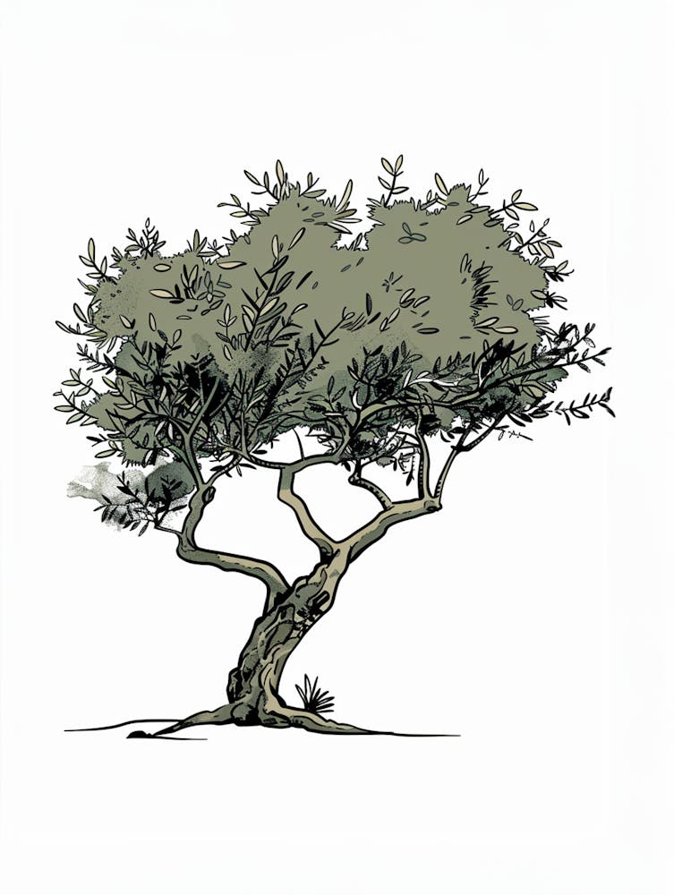 Olive Tree Pixel Illustration 3