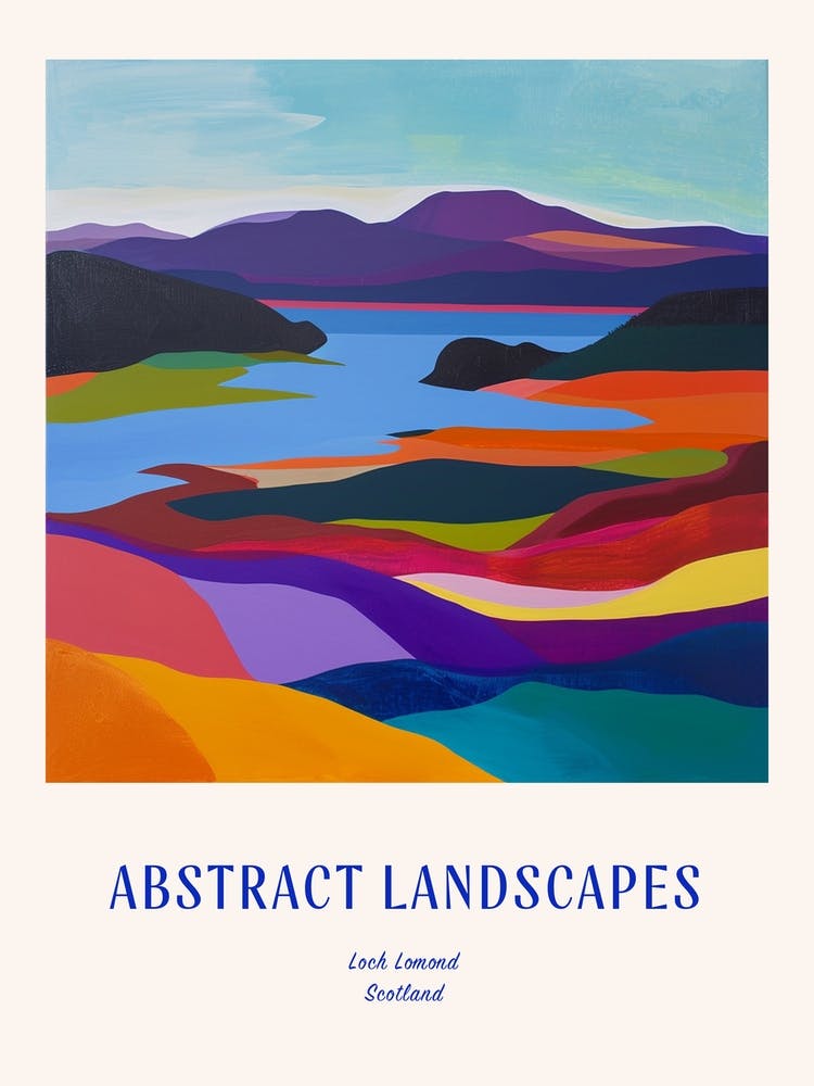 Colourful Abstract Loch Lomond Scotland 2 Poster Blue