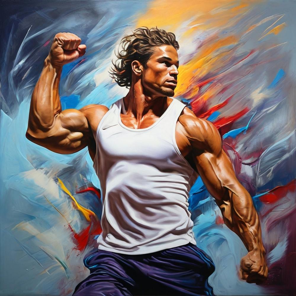 Muscular Man - Sprinting Champion