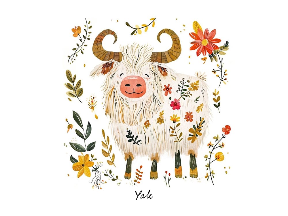 Little Floral Yak 2 Poster