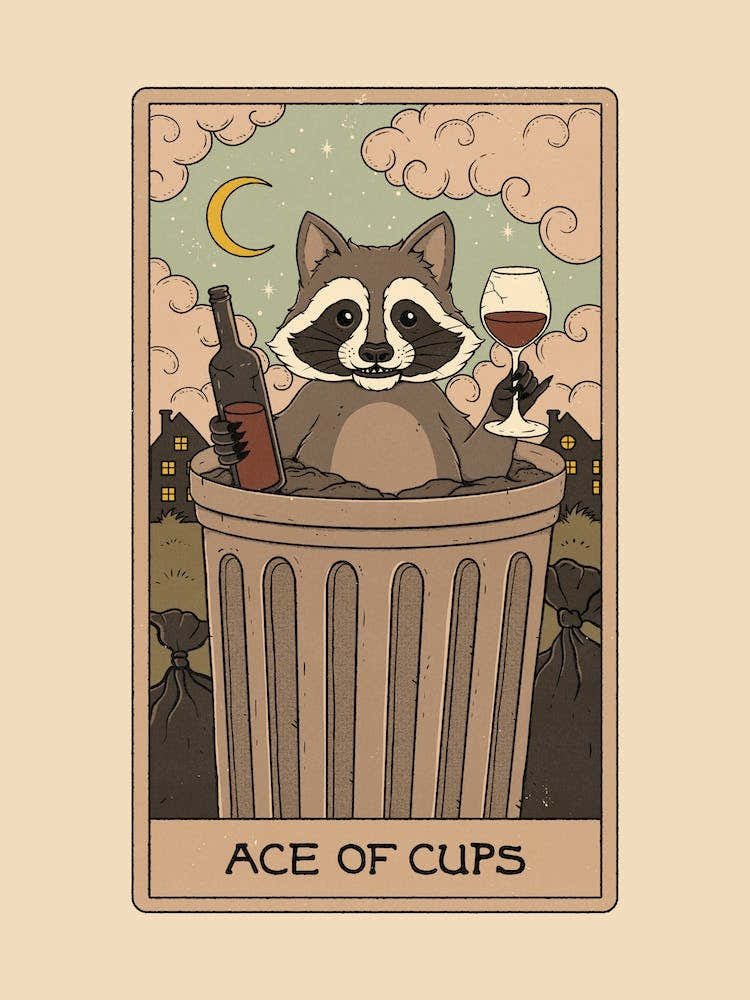 Ace Of Cups   Raccoons Tarot