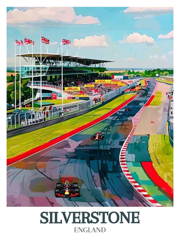 Silverstone Poster Silverstone Print Silverstone Wing Art Silverstone Canvas Silverstone Framed Print Silverstone F1 Poster1