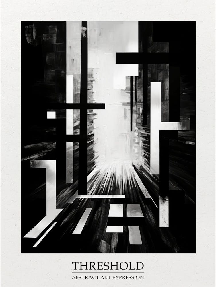 Schwelle Abstrakt Schwarz und Weiß 2 Poster
