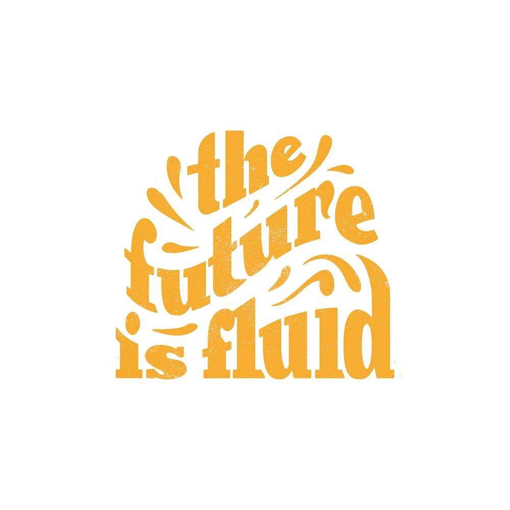 The Future Is Fluid In Gold Square