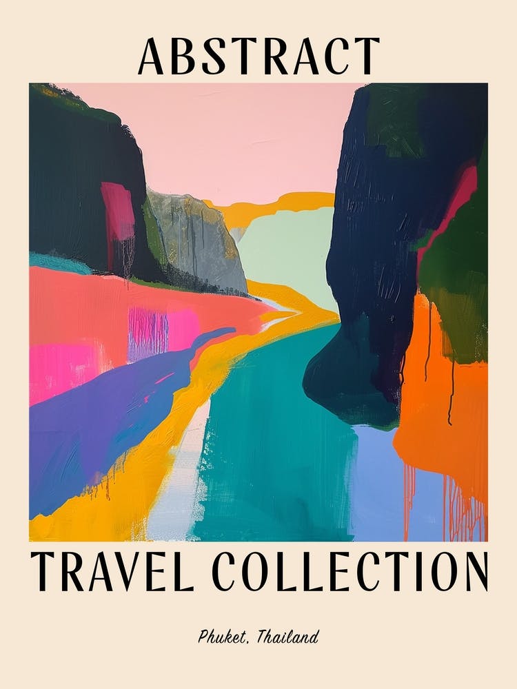 Abstract Travel Collection Poster Phuket Thailand 1