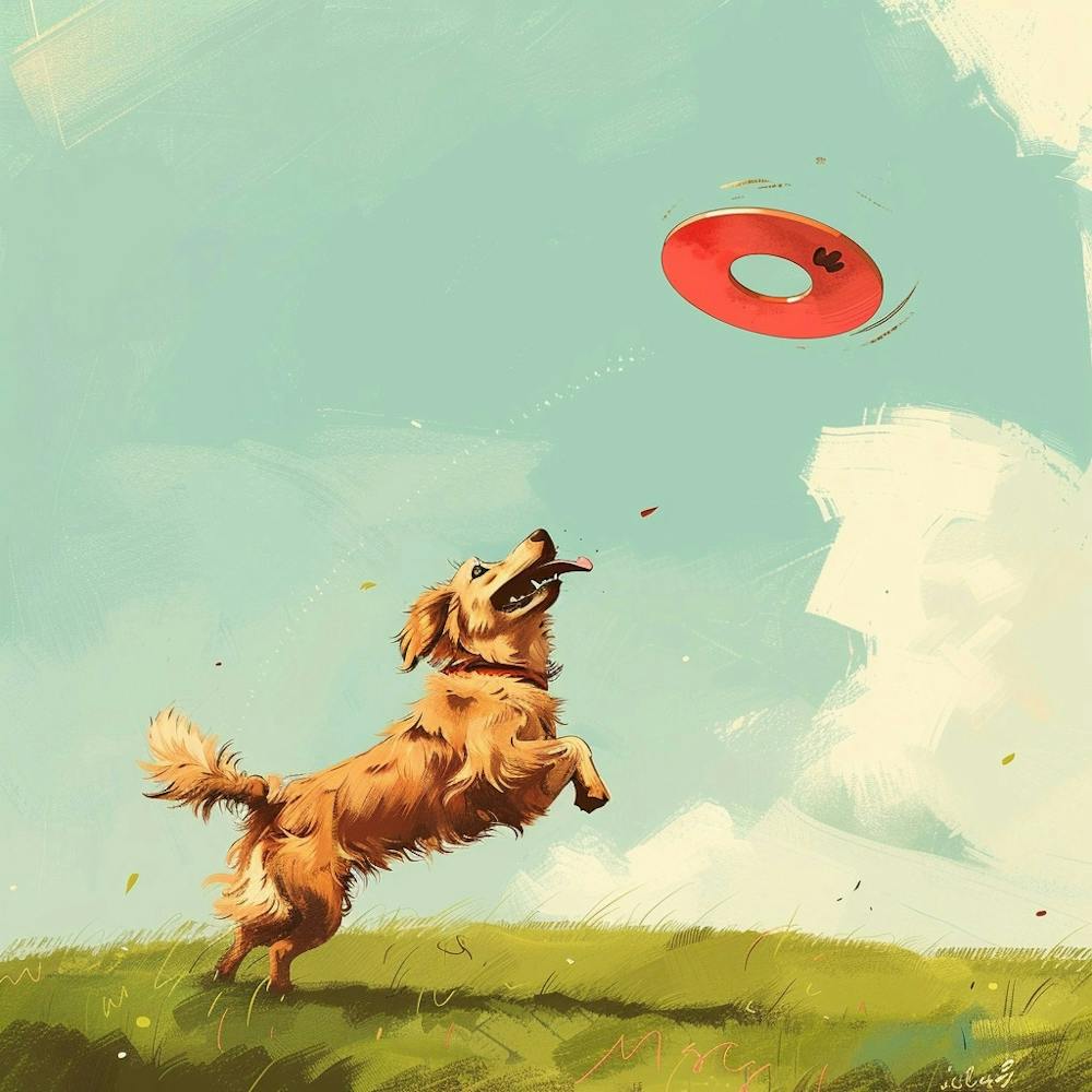 Golden Retriever Catching Frisbee