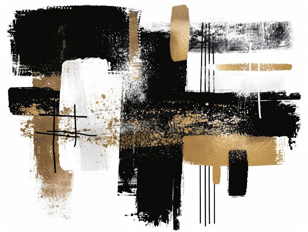 Abstrakt Schwarz Und Gold 6