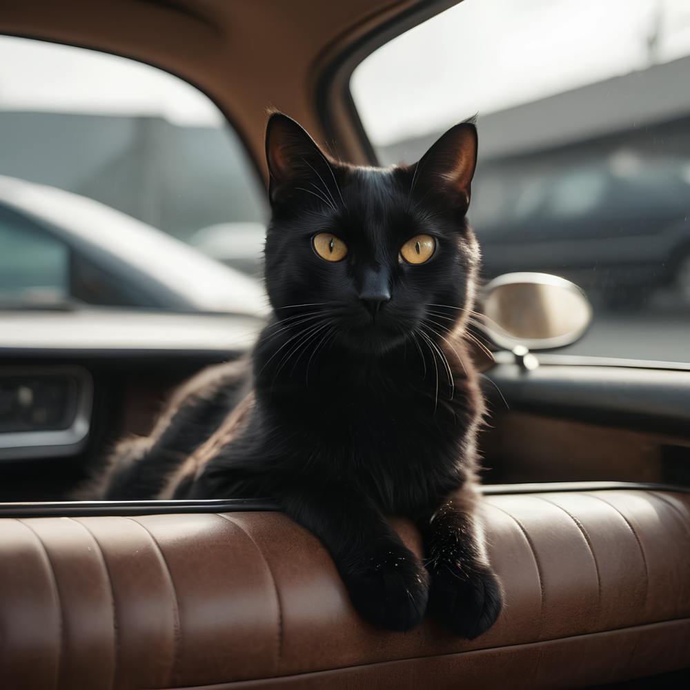 Black Cat In Car