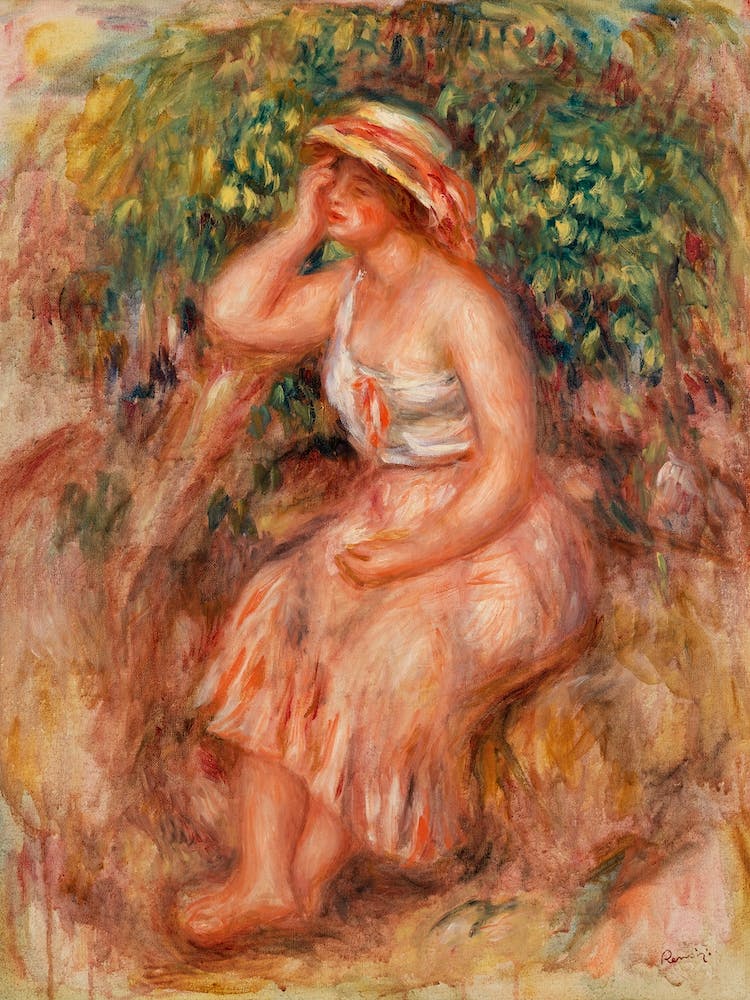 Woman Daydreaming (1913), Pierre Auguste Renoir