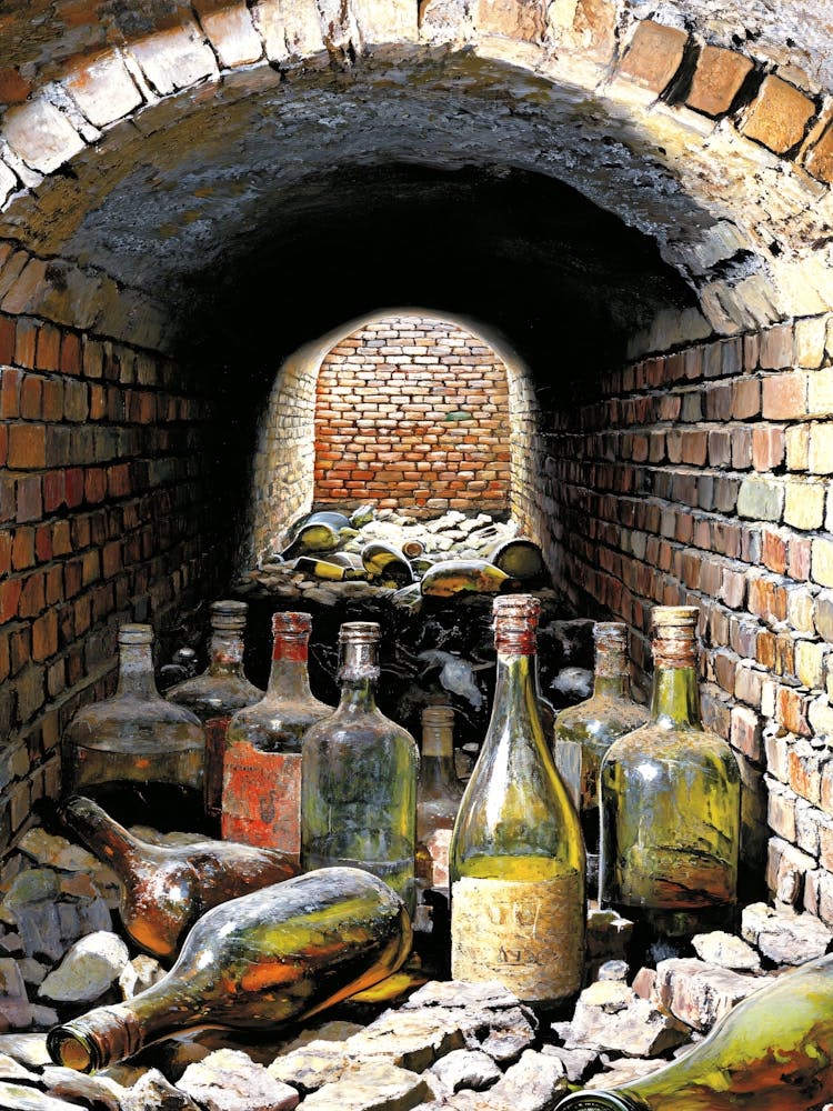 Wine Bottles In A Tunnel