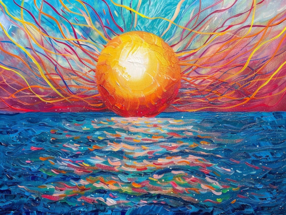 Sun Rising Over The Ocean 1