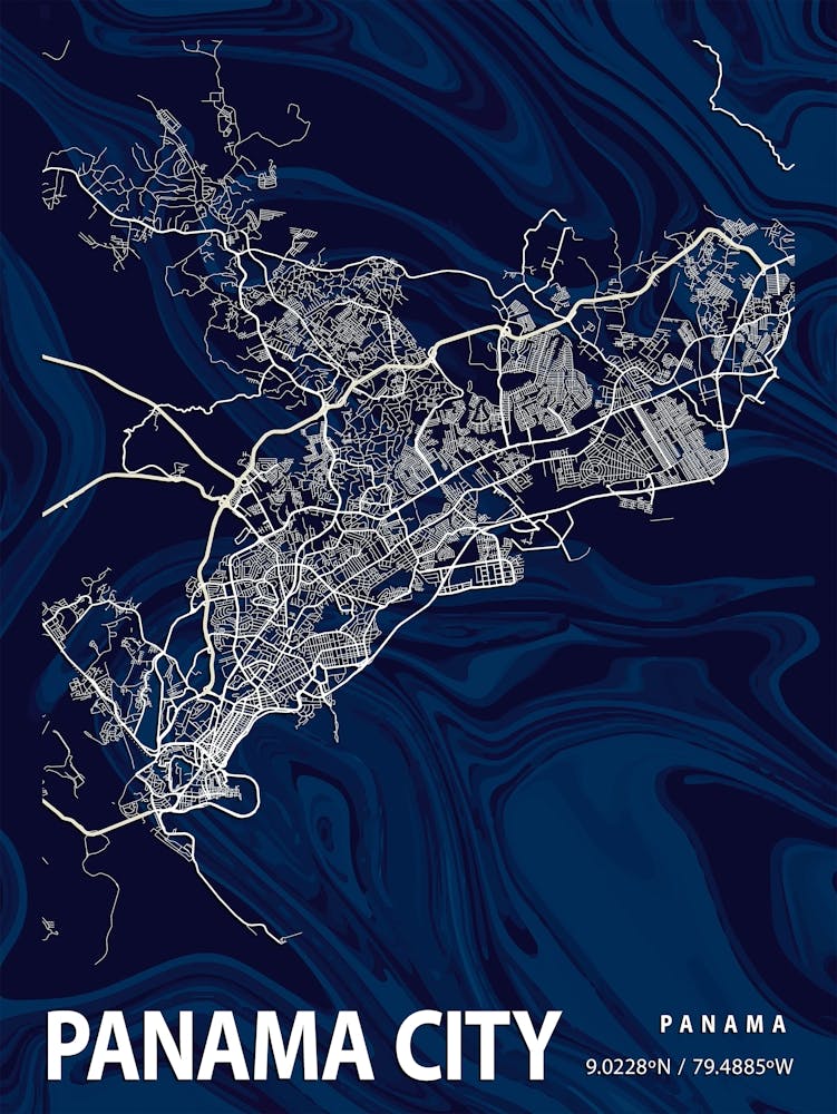 Panama City Crocus Marble Map