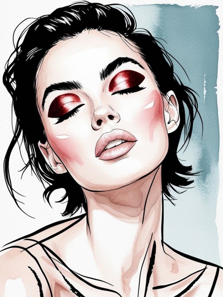 Illustration Of A Woman With Makeup 4